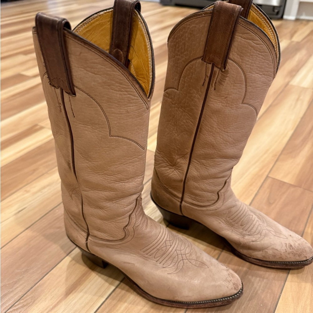 1990s Vintage Justin Buckskin Cowboy Boots - Women’s 7 - Picture 4 of 7